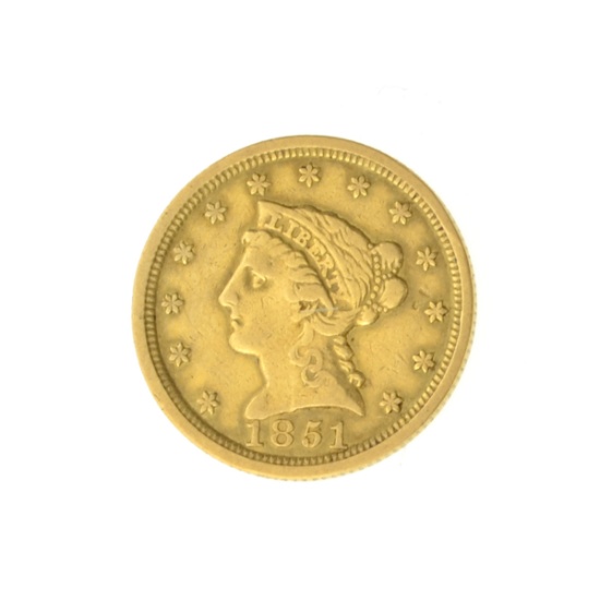 *1851 $2.50 U.S. Liberty Head Gold Coin (JG)
