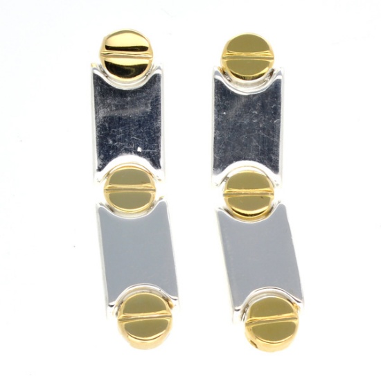 Cartier Style 14 kt. Gold, Over Sterling Silver Earrings