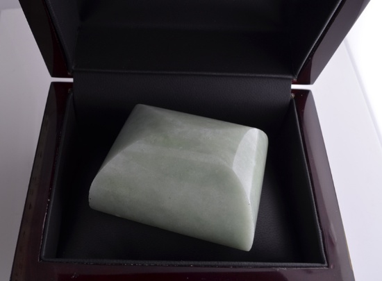APP: 14k 1,270.50CT Rectangle Cut Green Jade Gemstone