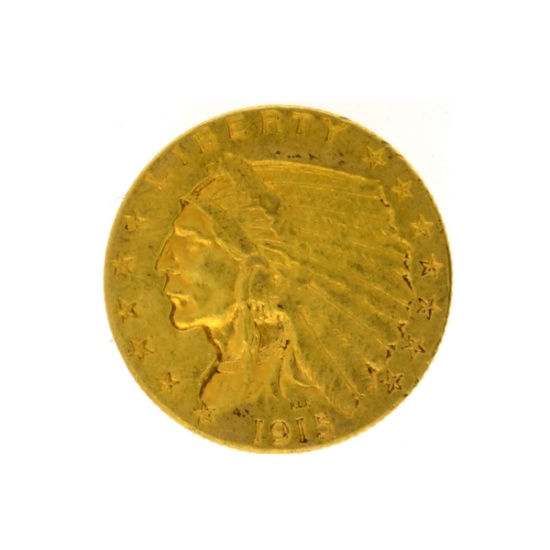 1915 $2.50 Indian Head Gold Coin