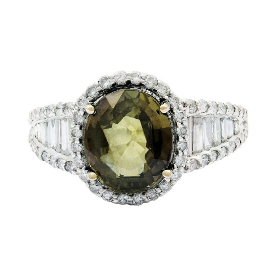 APP: 26.3k *14K Gold 3.12ct Alexandrite and 0.98ctw Diamond Ring (GIA CERTIFIED) (Vault_R3 11218)