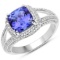 APP: 12.3k *14K White Gold 3.25 Tanzanite and White Diamond Ring Elegant Piece! (Vault Q) (QR21470TA