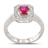 APP: 13.4k *1.10ct EXTREMELY RARE UNHEATED RUBY and 0.37ctw Dia Platinum Ring (GIA CERTIFIED) (Vault