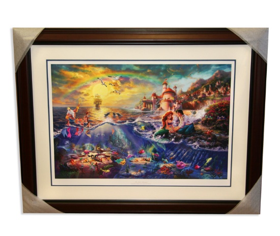 Rare Thomas Kinkade Original Ltd Edt Numbered Lithograph Plate Signed Framed ''Little Mermaid''