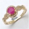 *Fine Jewelry 14K Gold, 3.32CT Ruby Round And White Round Diamond Ring (Q-R19282RWD-14KY)