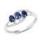 *Fine Jewelry 14K White Gold, 2.03CT Blue Sapphire And White Diamond Ring (Q-R20602BSAPHWD-14KW)
