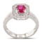 APP: 13.4k *1.10ct EXTREMELY RARE UNHEATED RUBY and 0.37ctw Dia Platinum Ring