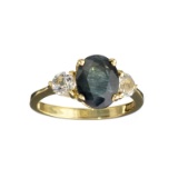 APP: 1.2k Fine Jewelry Designer Sebastian 14 KT Gold, 2.78CT Blue And White Sapphire Ring