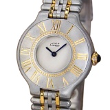 *Cartier 21 Must De Cartier21 Lady Stainless Steel Quartz Dress Watch c1990  -P-