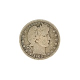 1909 Barber Head Quarter Dollar Coin