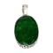 APP: 3.5k 79.42CT Oval Cut Green Beryl and Sterling Silver Pendant