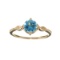 DesignerSebastian 14 KT Gold 1.13CT Round Cut Blue Topaz and 0.03CT Round Brilliant Cut Diamond Ring