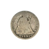 1891-O Liberty Seated Dime Coin