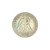 1856 Liberty Seated Quarter Dollar Coin