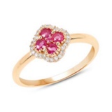 *Fine Jewelry 14 KT Gold, 2.31CT Ruby Round And White Diamond Ring (Q-R20606RWD-14KY)