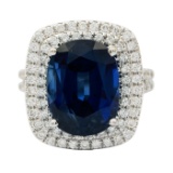 APP: 78.6k *18K Gold 11.22ct Blue Sapphire and 0.88ctw Diamond Ring (GIA CERTIFIED) (Vault_R3 7125)