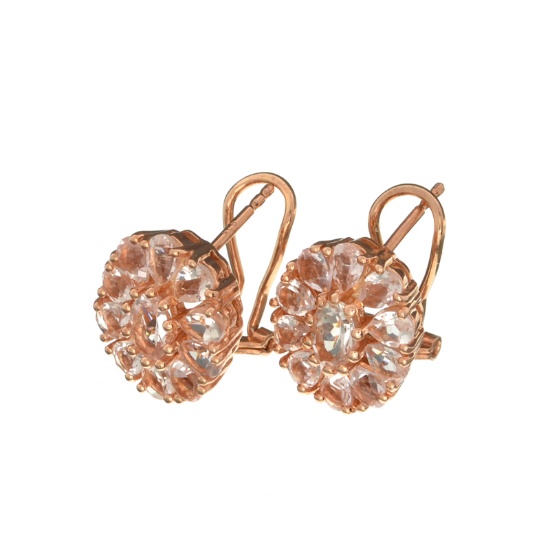 APP: 2k Fine Jewelry 3.44CT Oval/Pear Cut Morganite Over Sterling Silver Rose Gold Earrings