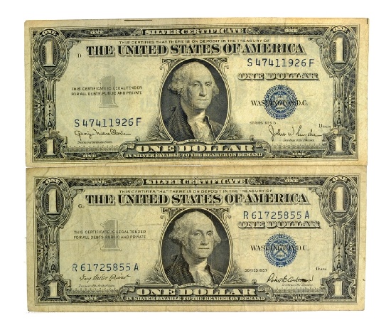 Rare (2) $1 U.S. Silver Certificates