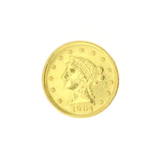 Extremely Rare 1904 $2.50 U.S. Liberty Head Gold Coin