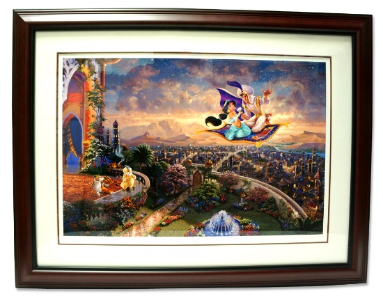 Rare Thomas Kinkade Original Ltd Edt Numbered Lithograph Plate Signed Framed ''Aladdin''