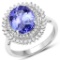 APP: 13k *14K White Gold 4.06 Tanzanite and White Diamond Ring Exquisite Quality! (Vault Q) (QR21531