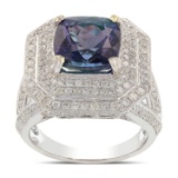 APP: 16.2k *4.18ct Tanzanite and 0.78ctw Diamond 18KT White Gold Ring (Vault_R6A 4814)