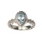 APP: 0.8k Fine Jewelry 1.50CT Pear Cut Aquamarine And Platinum Over Sterling Silver Ring