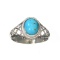 APP: 0.3k Fine Jewelry 1.94CT Cabochon Blue Turquoise And Sterling Silver Ring