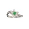 APP: 0.4k Fine Jewelry 0.31CT Green Emerald And White Sapphire Sterling Silver Ring
