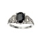 APP: 0.7k Fine Jewelry 1.75CT Blue Sapphire And Colorless Topaz Platinum Over Sterling Silver Ring