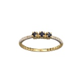 APP: 0.7k Fine Jewelry 14 KT Gold, 0.24CT Blue Sapphire And Diamond Ring