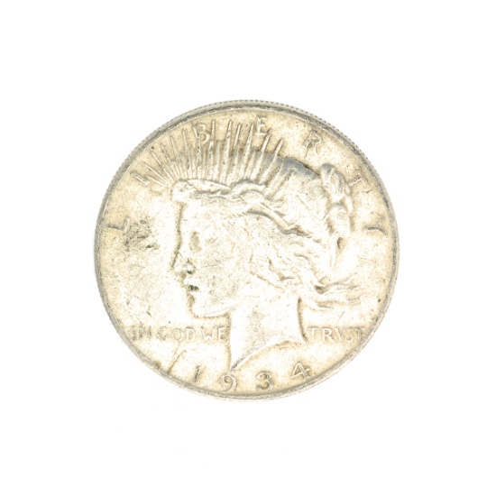 1934-S U.S. Peace Type Silver Dollar Coin