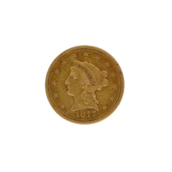 *1877-S $2.5 Liberty Head Gold Coin (DF)