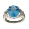 APP: 0.5k Fine Jewelry Designer Sebastian, 5.36CT Blue and White Topaz Sterling Silver Ring