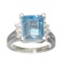 APP: 0.6k Fine Jewelry Designer Sebastian, 4.93CT Blue And White Topaz Sterling Silver Ring