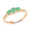 *Fine Jewelry 14K Gold, 2.08CT Zambian Emerald And White Round Diamond Ring (Q-R20616ZEWD-14KY)