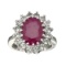 Rare Designer Sebastian Vintage, Ruby And White Sapphire Sterling Silver Ring