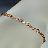 APP: 2.3k *Fine Jewelry 14KT Rose Gold, 0.26CT Round Brilliant Cut Diamond Bracelet