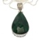 APP: 2.3k 54.54CT Pear Cut Green Beryl and Sterling Silver Pendant and Chain