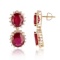APP: 7k *20.18ctw Ruby and 1.28ctw Diamond 14K Yellow Gold Dangle Earrings (Vault_R6A 14974)
