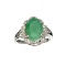 APP: 1k Fine Jewelry 3.08CT Green Emerald  And White Sapphire Sterling Silver Ring