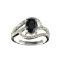 APP: 0.8k Fine Jewelry 1.40CT Blue Sapphire And Colorless Topaz Platinum Over Sterling Silver Ring
