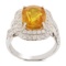 APP: 17.3k *6.62ct Yellow Sapphire and 1.27ctw Diamonds 14K White Gold Ring (Vault_R6A 22727)