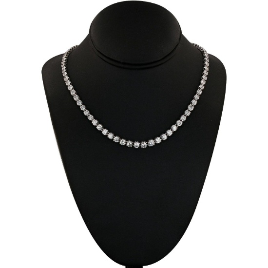 APP: 51k *16.37ctw Diamond Platinum Tennis Necklace (Vault_R6A 15005)