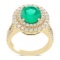 APP: 28.8k *3.68ct Emerald and 1.46ctw Diamond 18KT Yellow Gold Ring (Vault_R6A 4873)