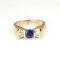 *Fine Jewelry 14 kt. Gold, New Custom Made 0.60CT Sapphire And 0.42CT Diamond One Of a Kind Ring