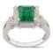 APP: 9.5k *2.01ct Emerald and 0.46ctw Diamond 18K White Gold Ring (Vault_R7_22092)