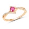 *Fine Jewelry 14 KT Gold, 1.79CT Ruby Round And White Round Ring (Q-R20542RWD-14KY)