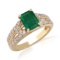 APP: 4.8k *1.43ct Emerald and 0.38ctw Diamonds 18KT Yellow Gold Ring (Vault_R6A 23286)