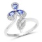 *Fine Jewelry 14 KT White Gold, 3.52CT Tanzanite And White Diamond Ring (Q-R20551TANWD-14KW)